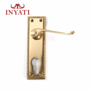 Handle Euro Cylinder Brass Plated 6" Georgian Inyati Blister Packed
