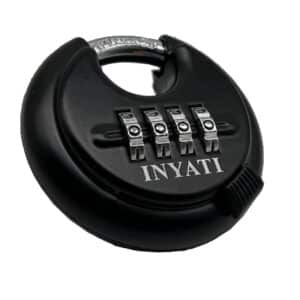 Padlock 70mm Discus Combination Black Recodeable Inyati Blister Packed
