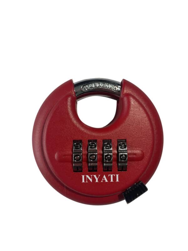 Padlock 70mm Discus Combination Red Recodeable Inyati Blister Packed